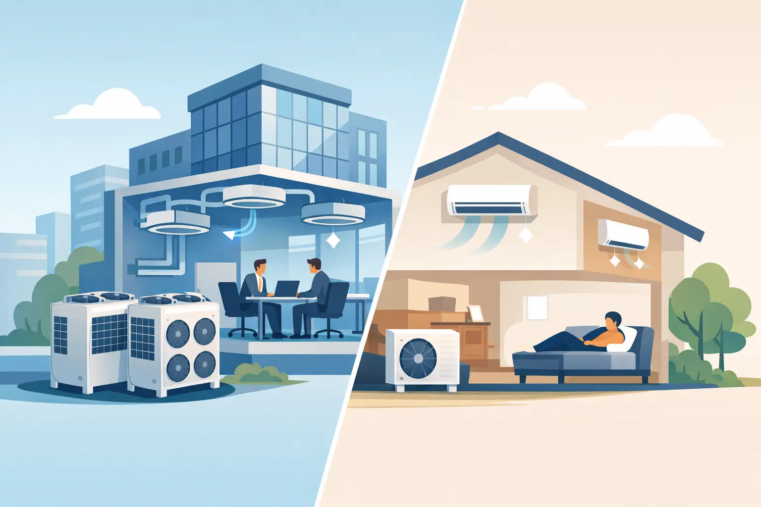 VRF vs split systems: which suits your site?