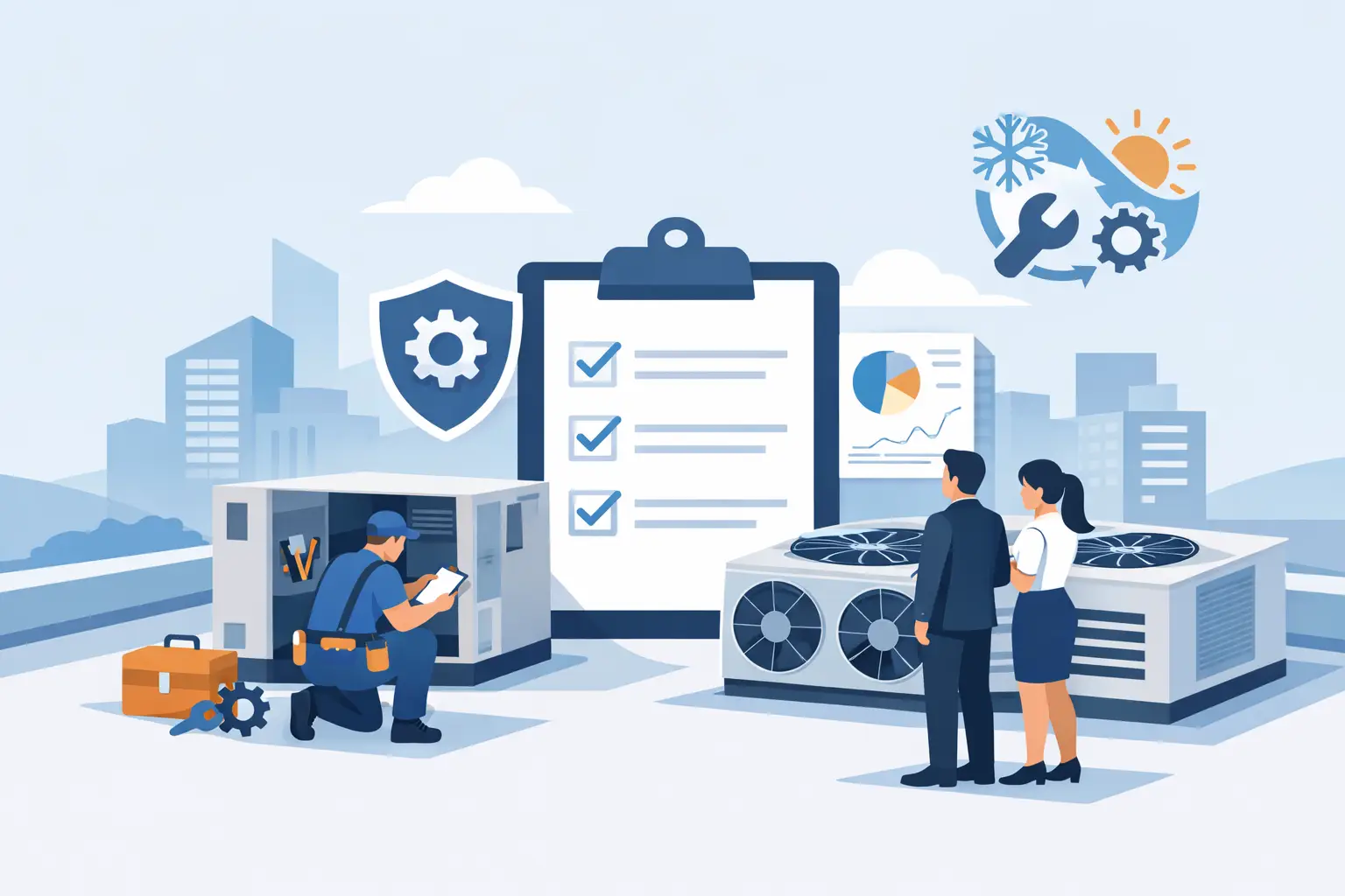 Commercial AC Service Plan Review for Businesses