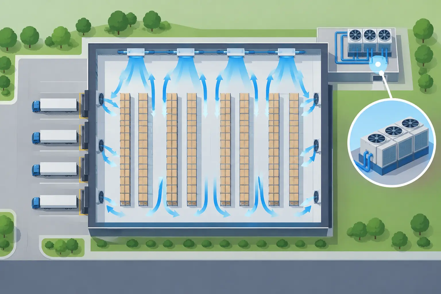 Warehouse Cooling Example: A Practical Site Plan